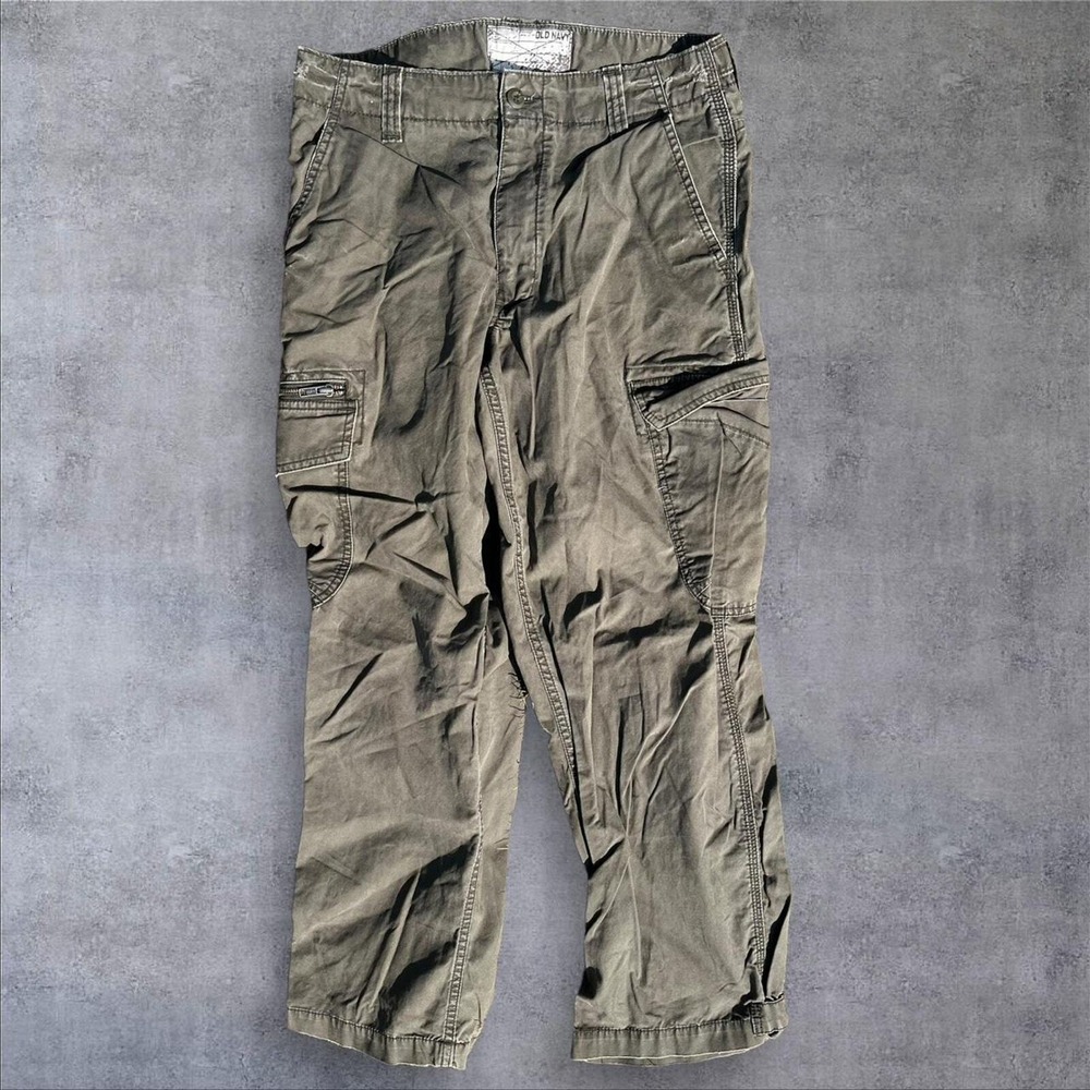Y2K‎ Old Navy thrashed utility grunge cargo pants men's khaki 30x30